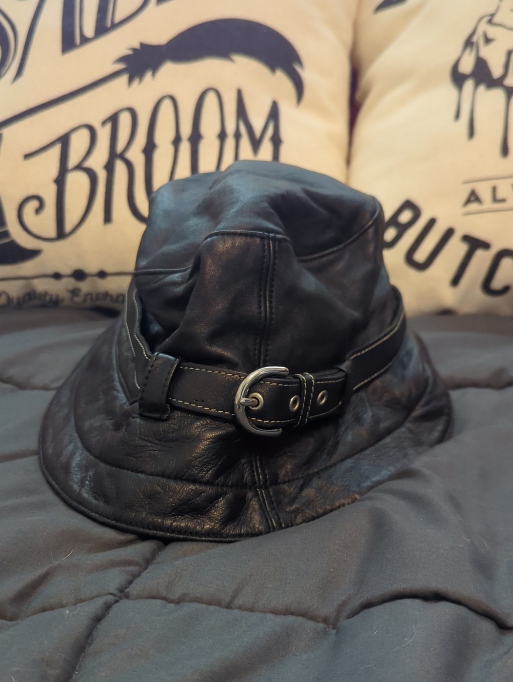 Authentic Coach Soft Leather Bucket Hat Unisex Medium Large